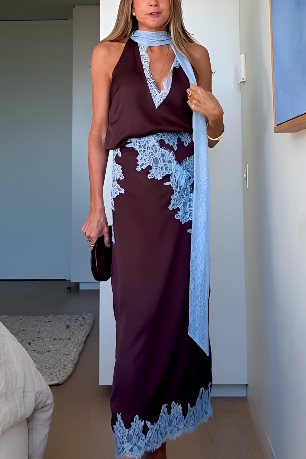 MAEVE HALTER NECK SKIRT SET