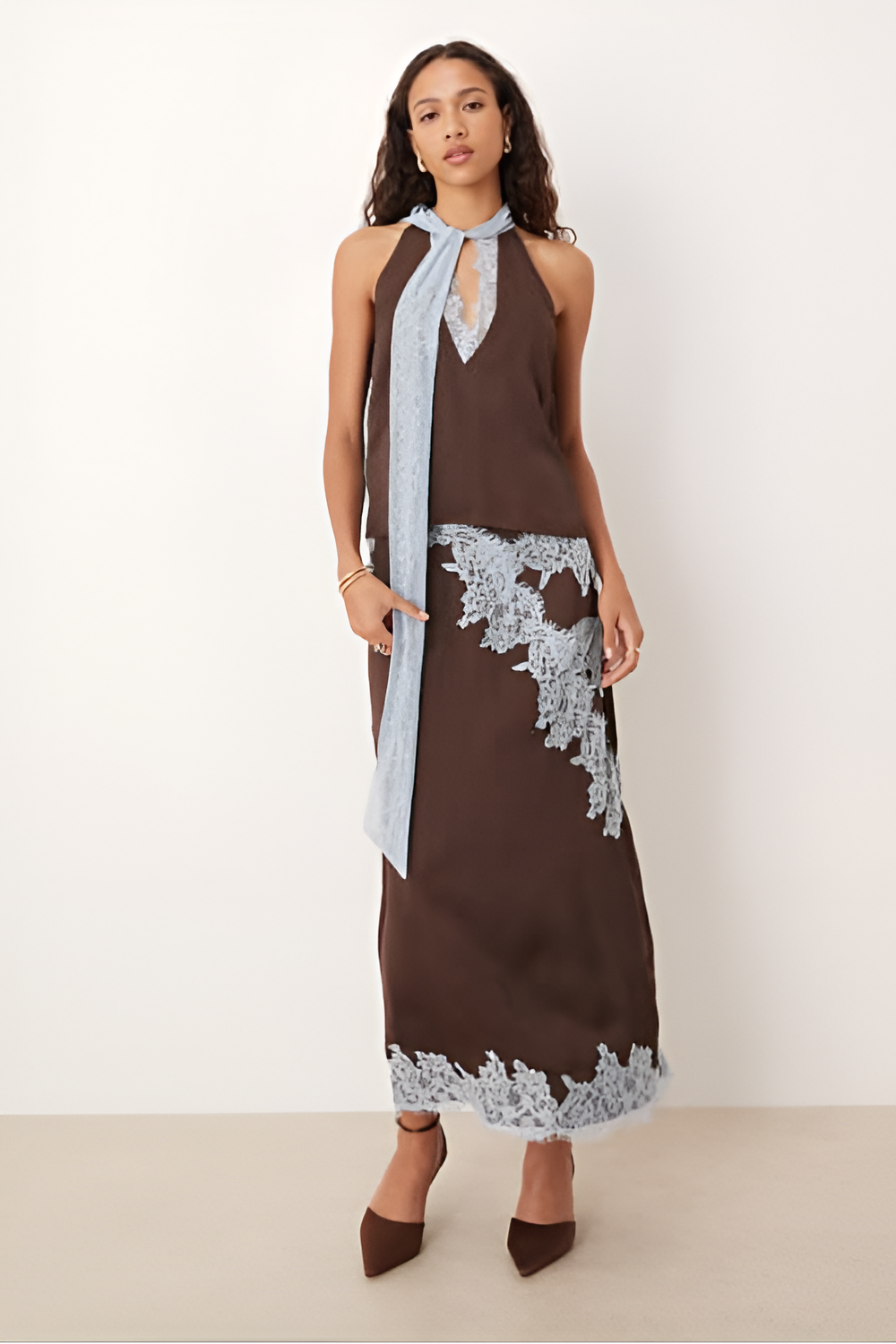 MAEVE HALTER NECK SKIRT SET